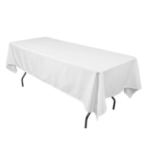 White Rectangle Linen Rental Tablecloths on Rent